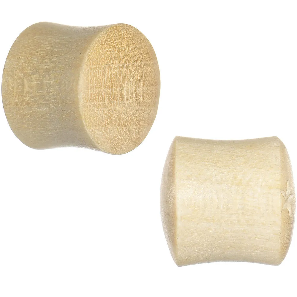 00 Gauge Organic Crocodile Wood Dome Double Flare Plug Set