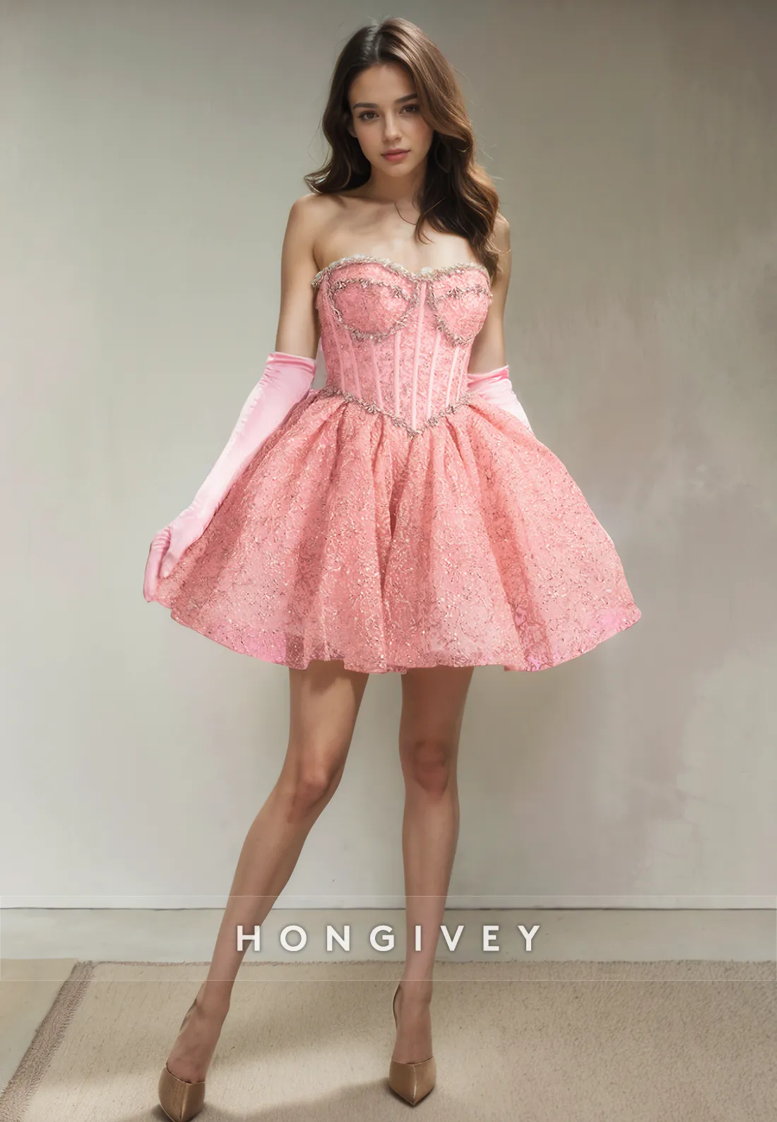 A-Line Sweetheart Beaded Appliques Short Party Homecoming Dress