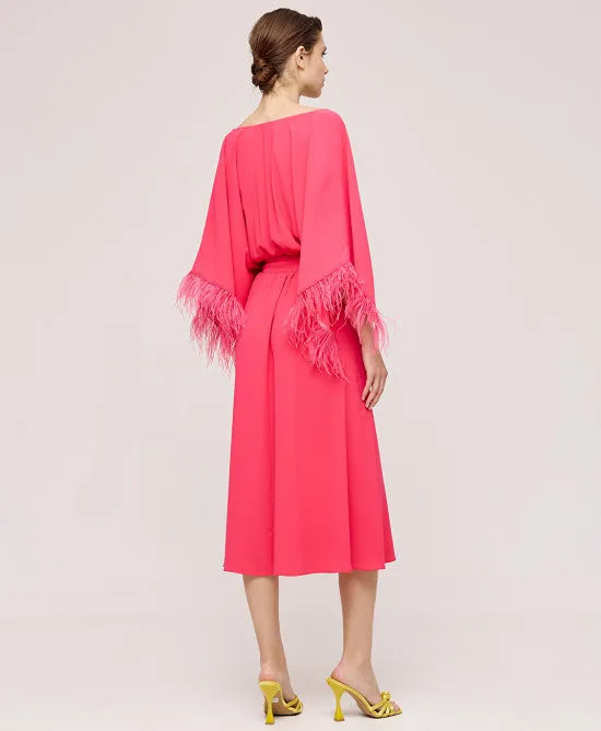 Access Fashion Candy Wrap dress With Feathers