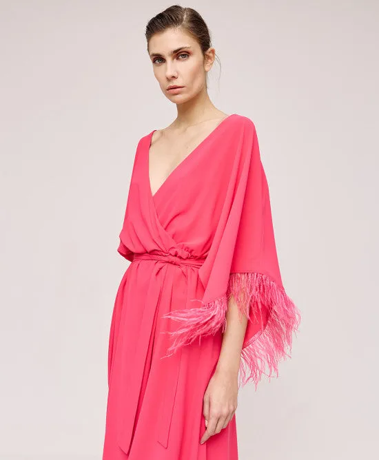 Access Fashion Candy Wrap dress With Feathers