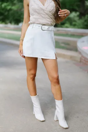 Annie Belted Skirt-Off White