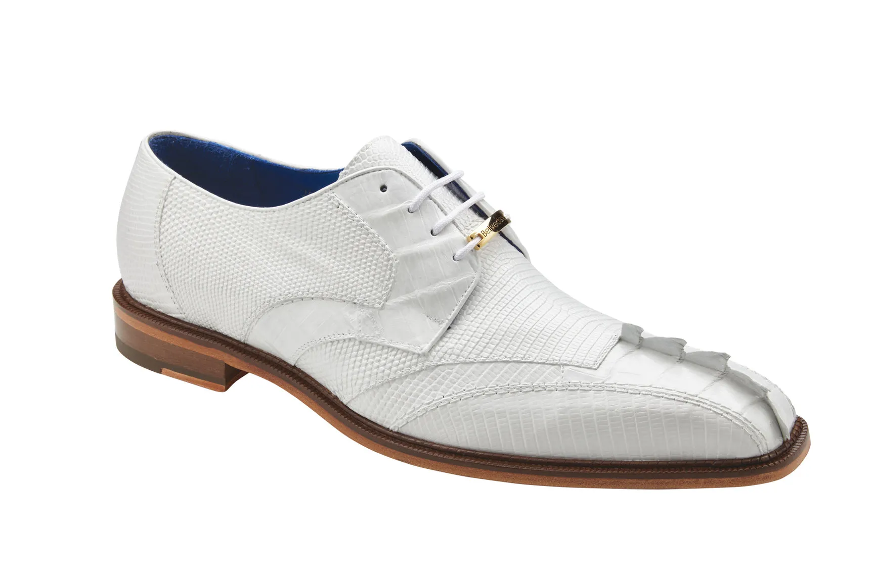 Belvedere - Valter, Genuine Caiman Crocodile and Lizard Dress Shoe - White - 1480