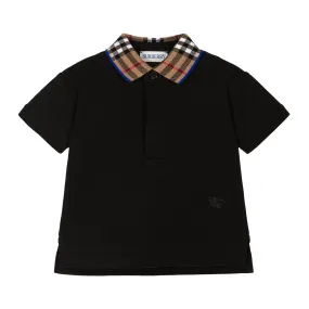 Black Logo Check Polo Shirt