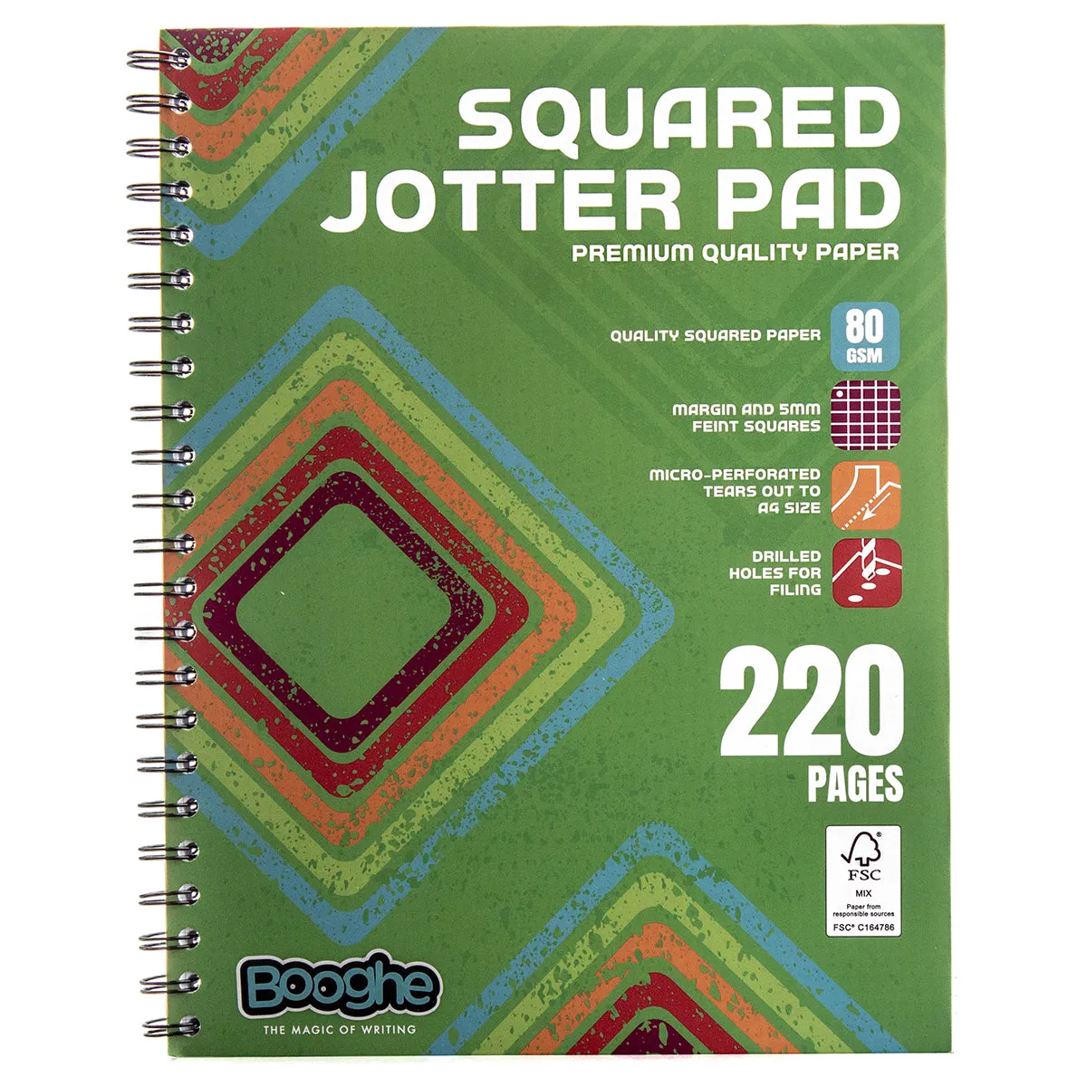 Booghe A4 Squared Jotter Pad (220 Pages)