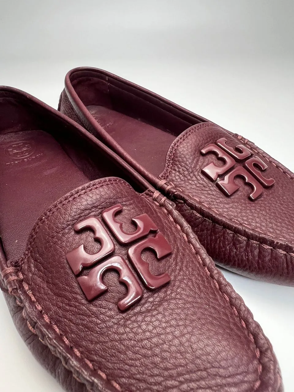 Brighton Burgundy Leather Flat Loafer Slip On Shoes