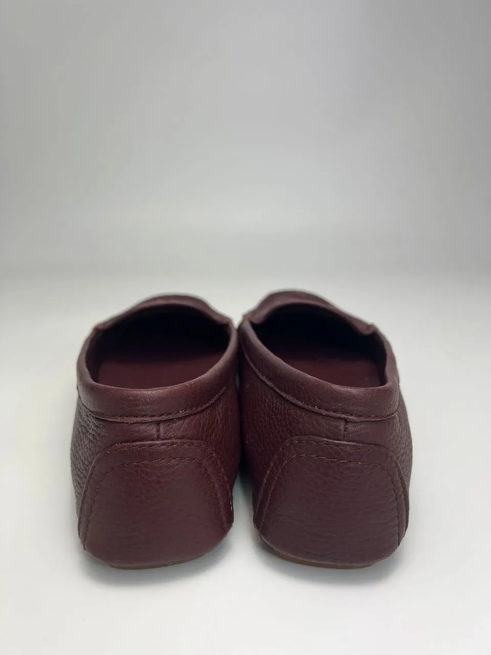 Brighton Burgundy Leather Flat Loafer Slip On Shoes