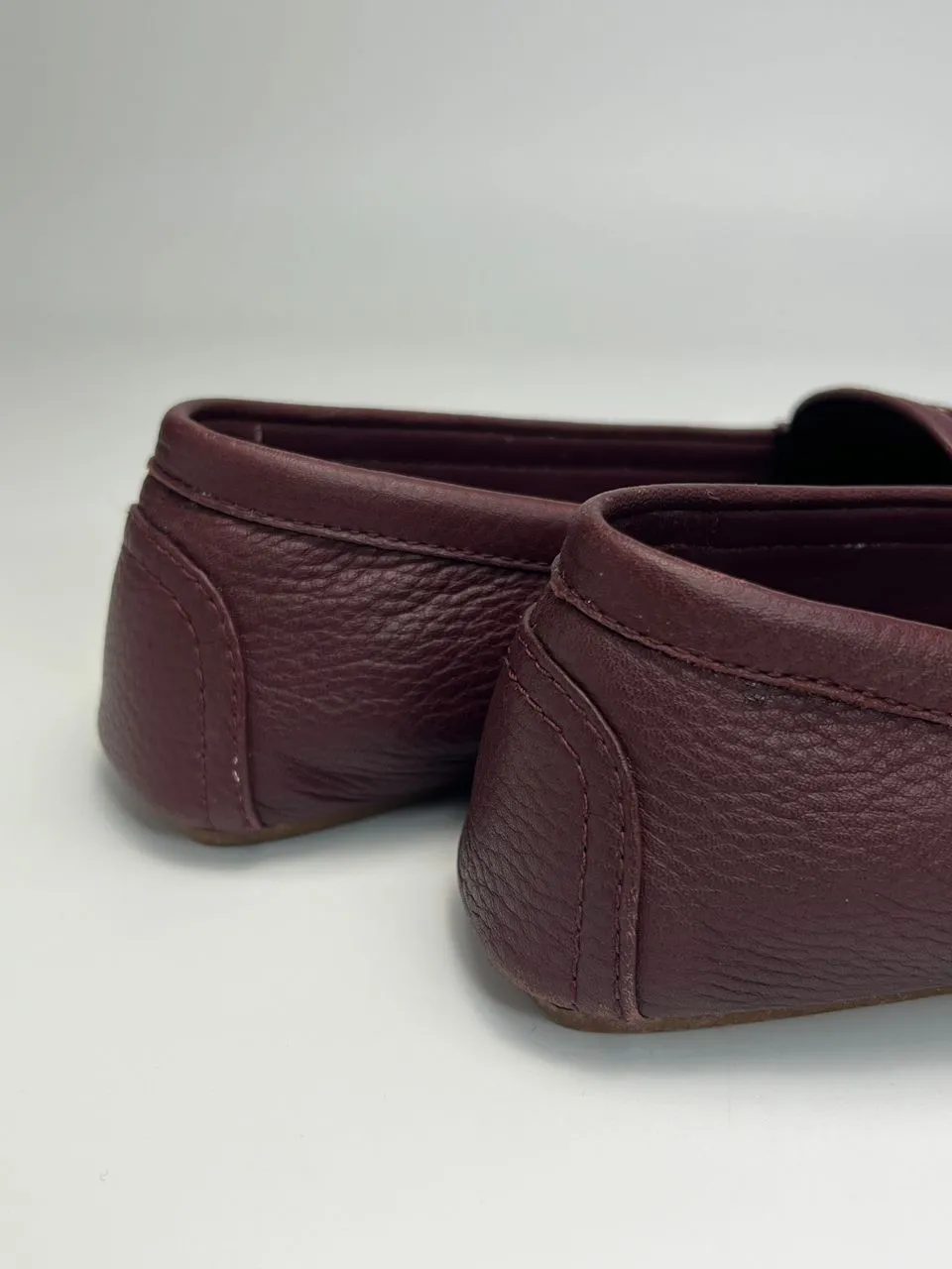 Brighton Burgundy Leather Flat Loafer Slip On Shoes