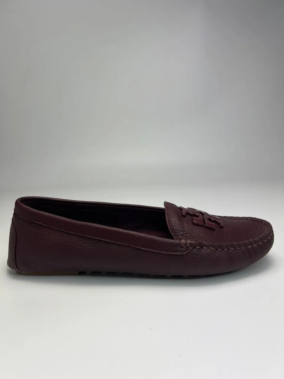 Brighton Burgundy Leather Flat Loafer Slip On Shoes