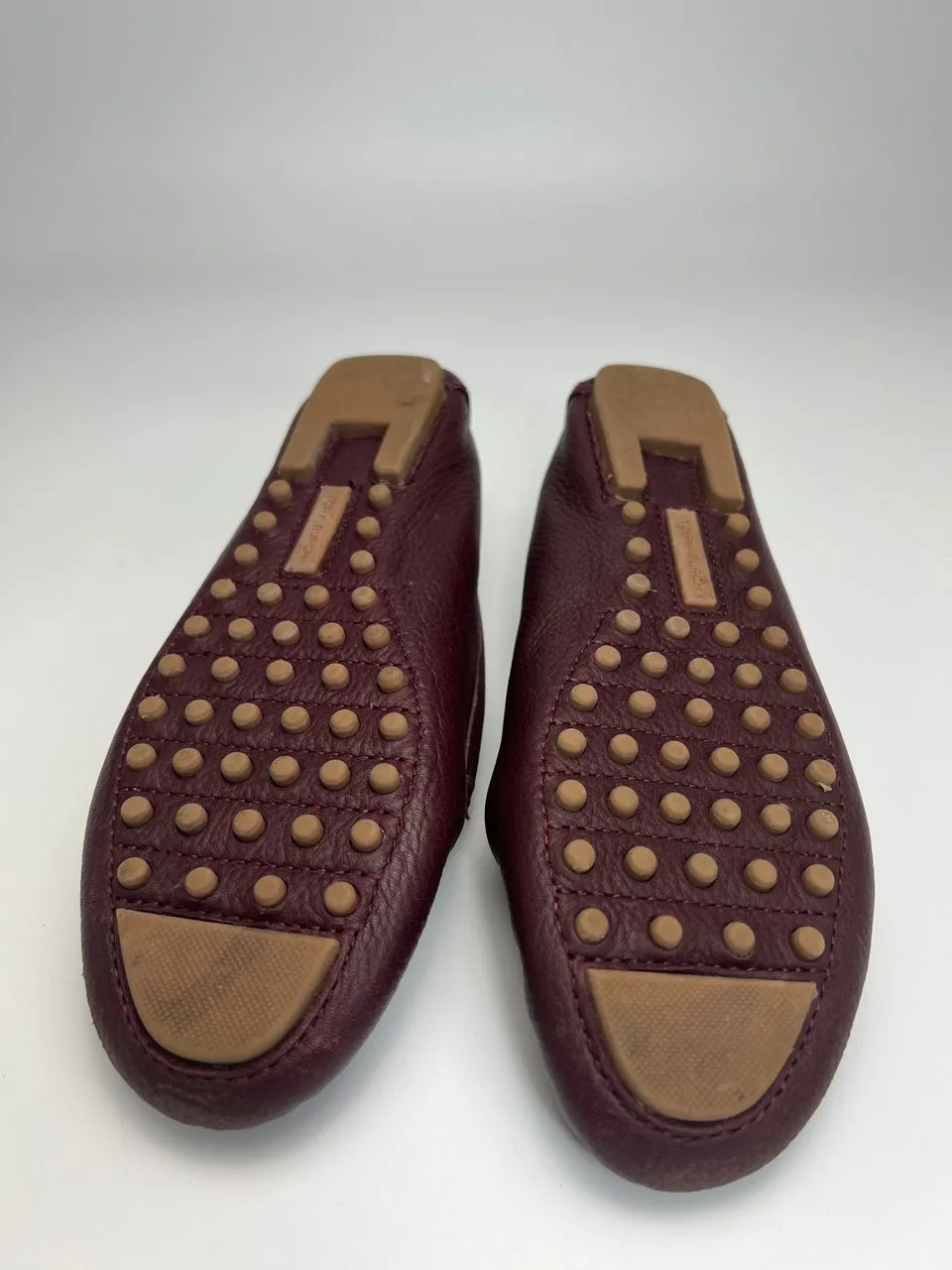 Brighton Burgundy Leather Flat Loafer Slip On Shoes