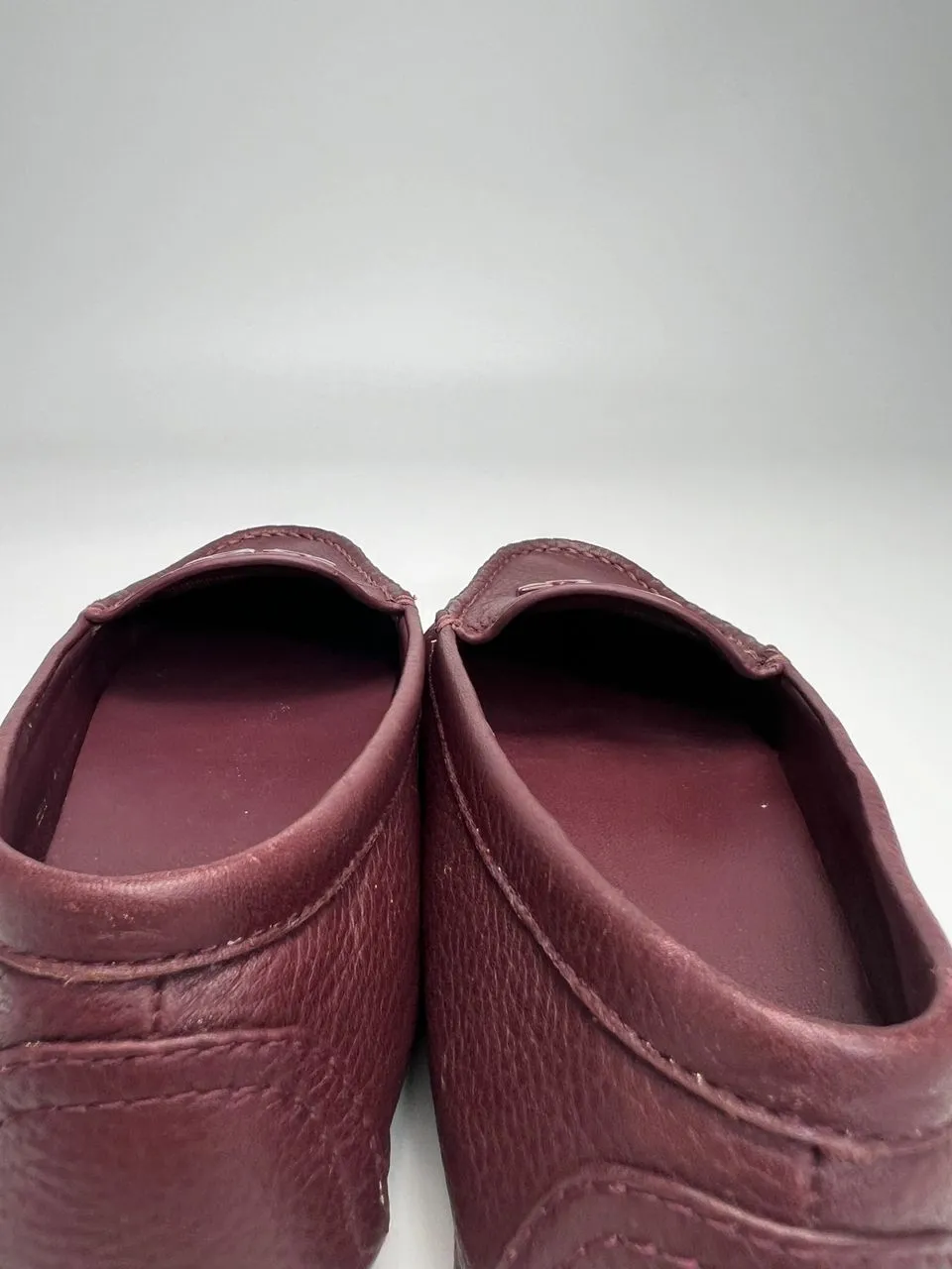 Brighton Burgundy Leather Flat Loafer Slip On Shoes