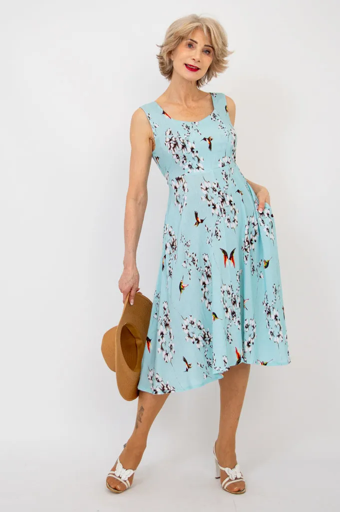 Bristol Dress, Oiseau, Linen Bamboo