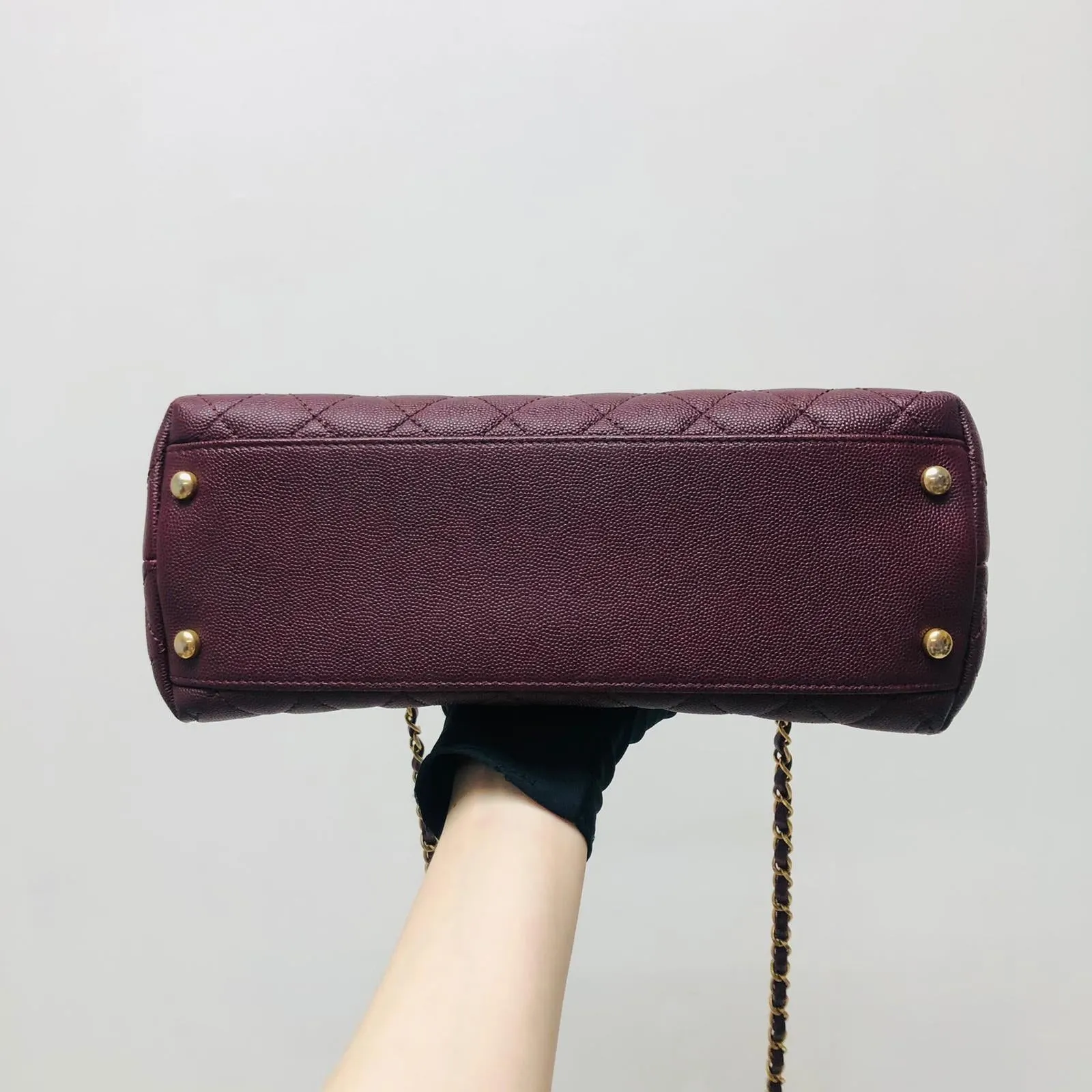 Burgundy Caviar Quilted Medium Coco Handle Flap