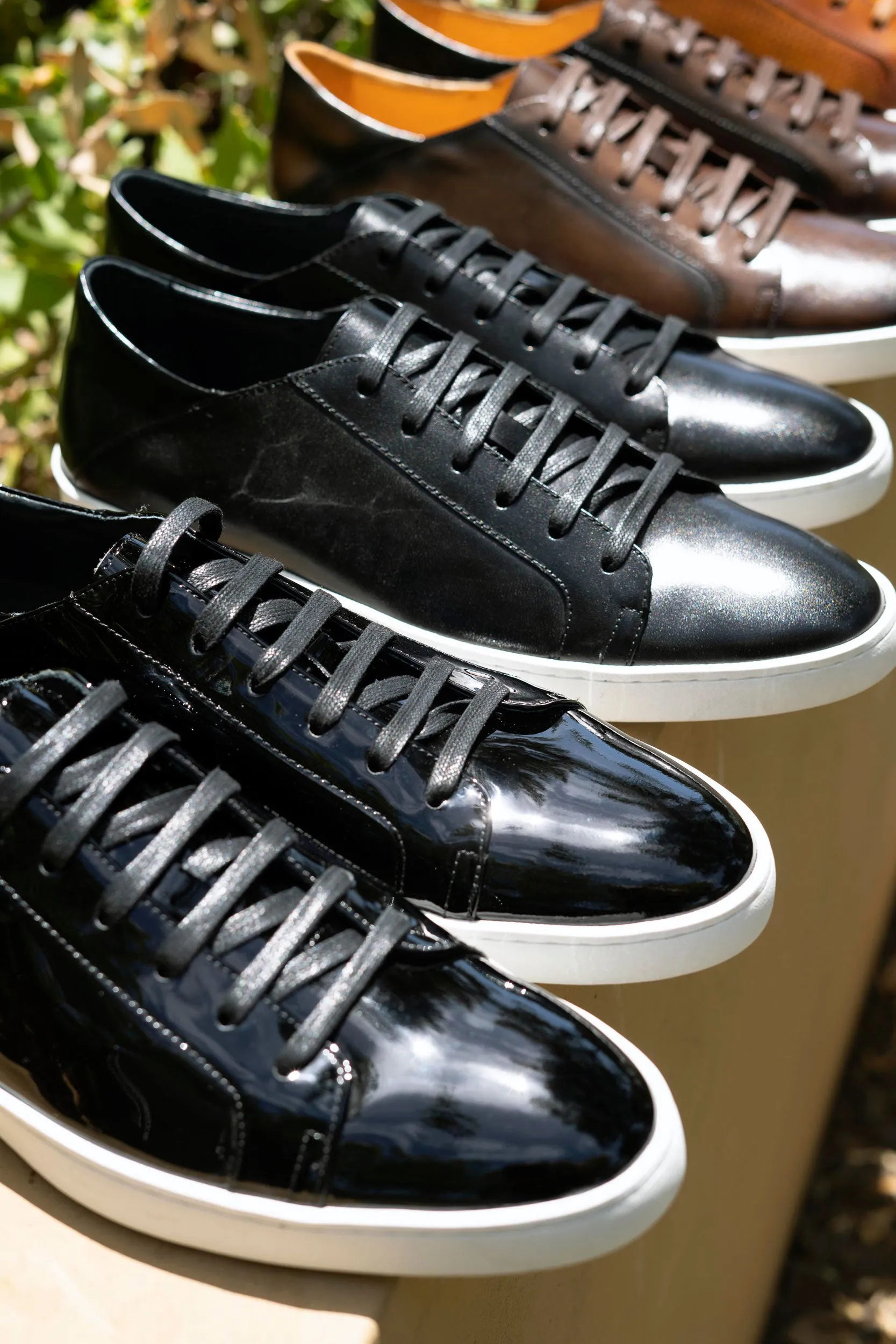 Calfskin Lace-Up Sneaker Black