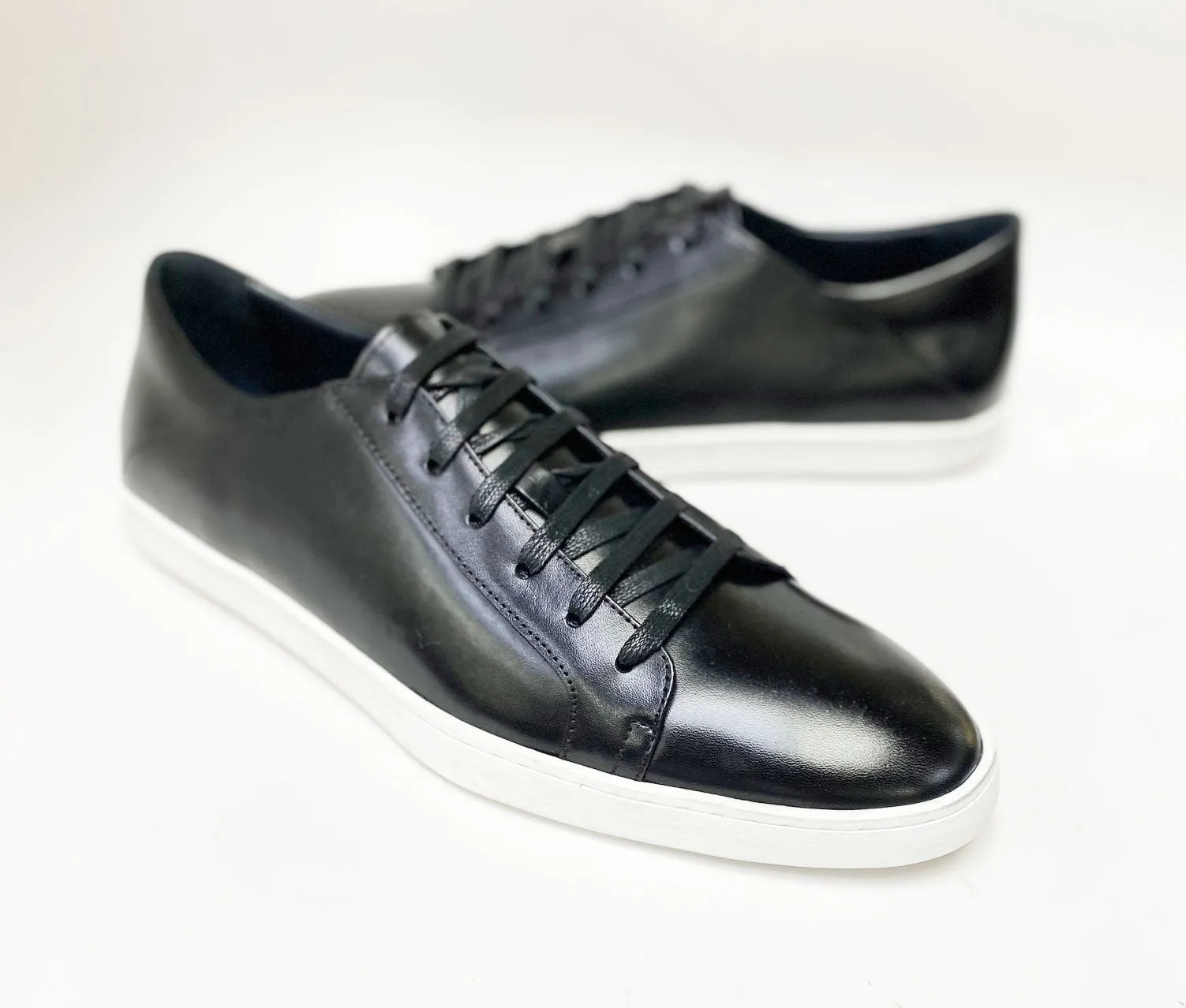 Calfskin Lace-Up Sneaker Black