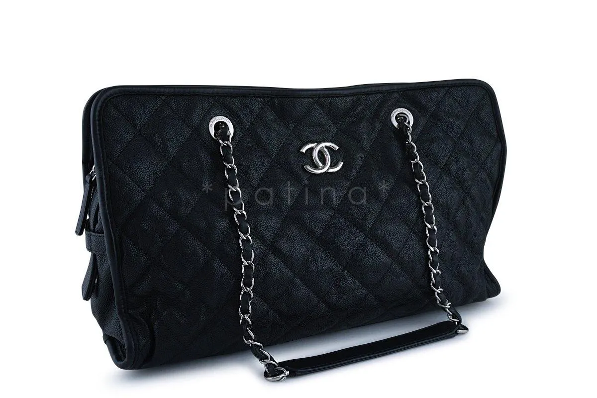 Chanel Black Caviar French Riviera Classic Shopper Tote GST Bag