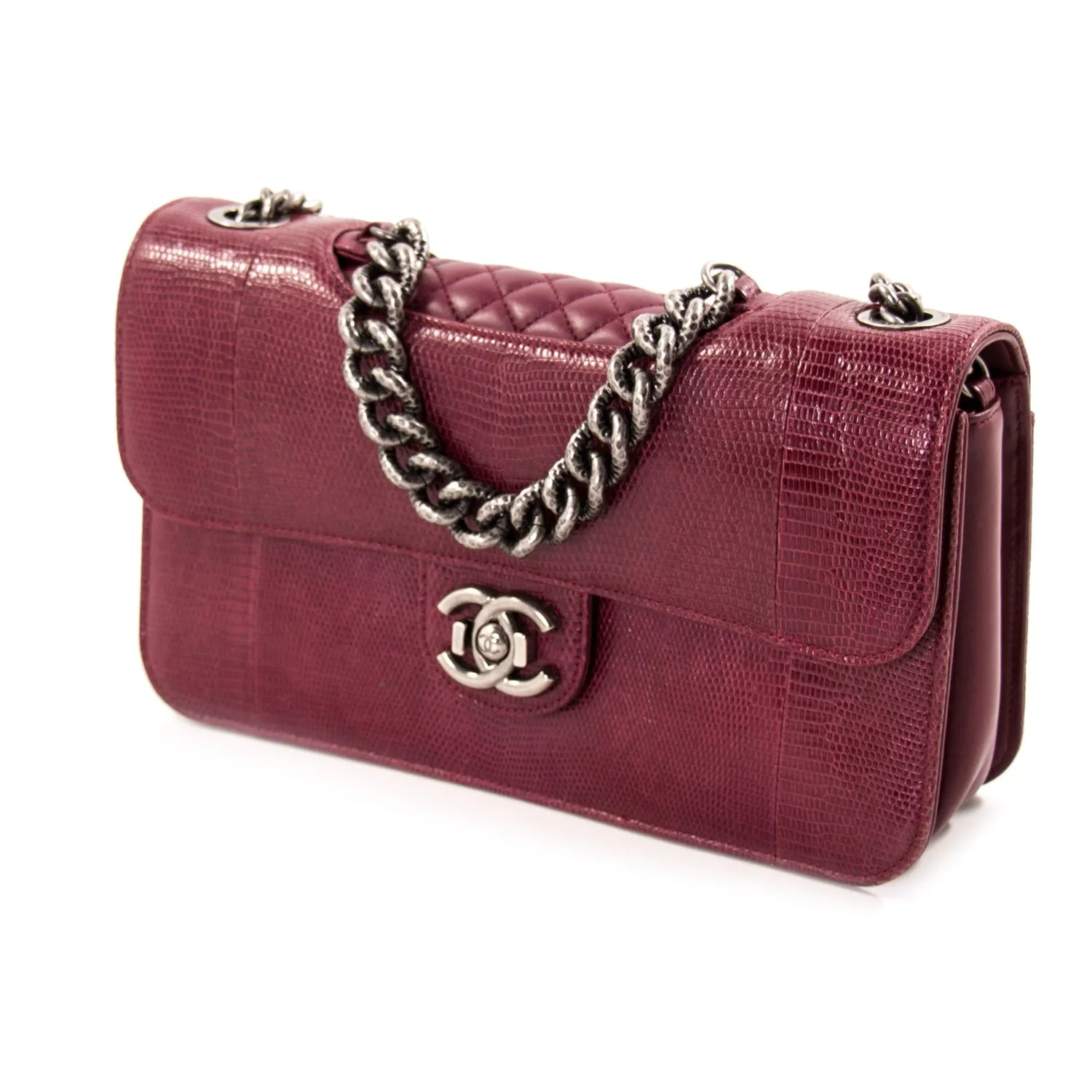 Chanel Lizard Perfect Edge Double Flap Bag