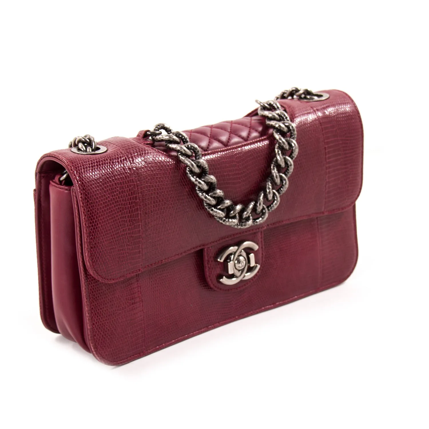 Chanel Lizard Perfect Edge Double Flap Bag