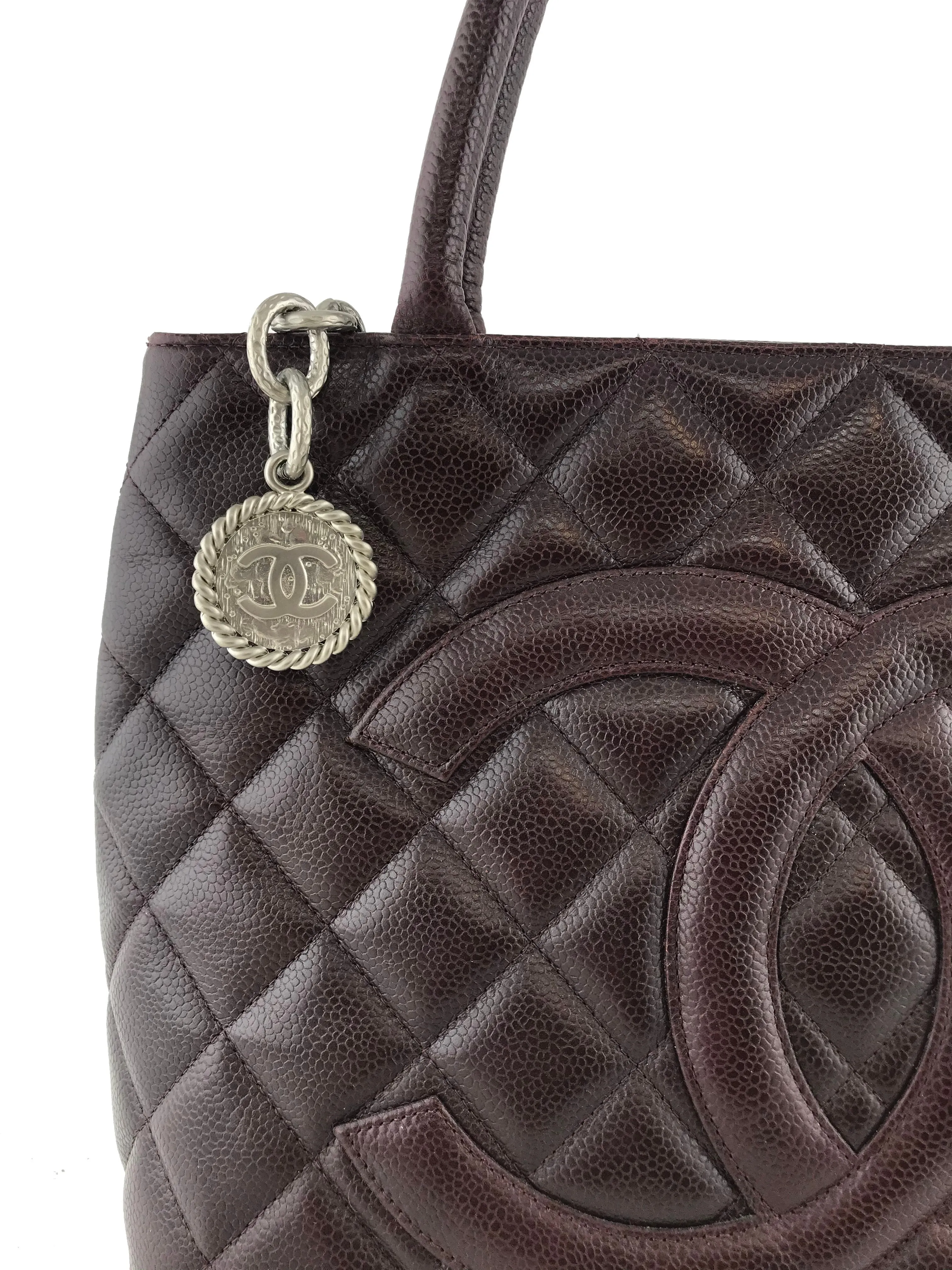 Chanel Quilted Caviar Medallion Tote Bag