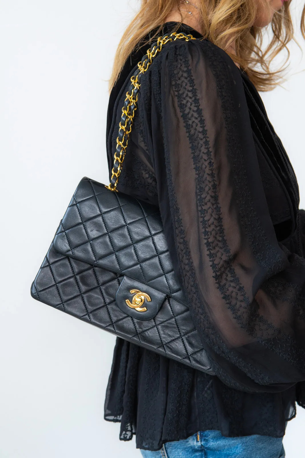 Chanel Vintage Black Medium Classic Double Flap Bag