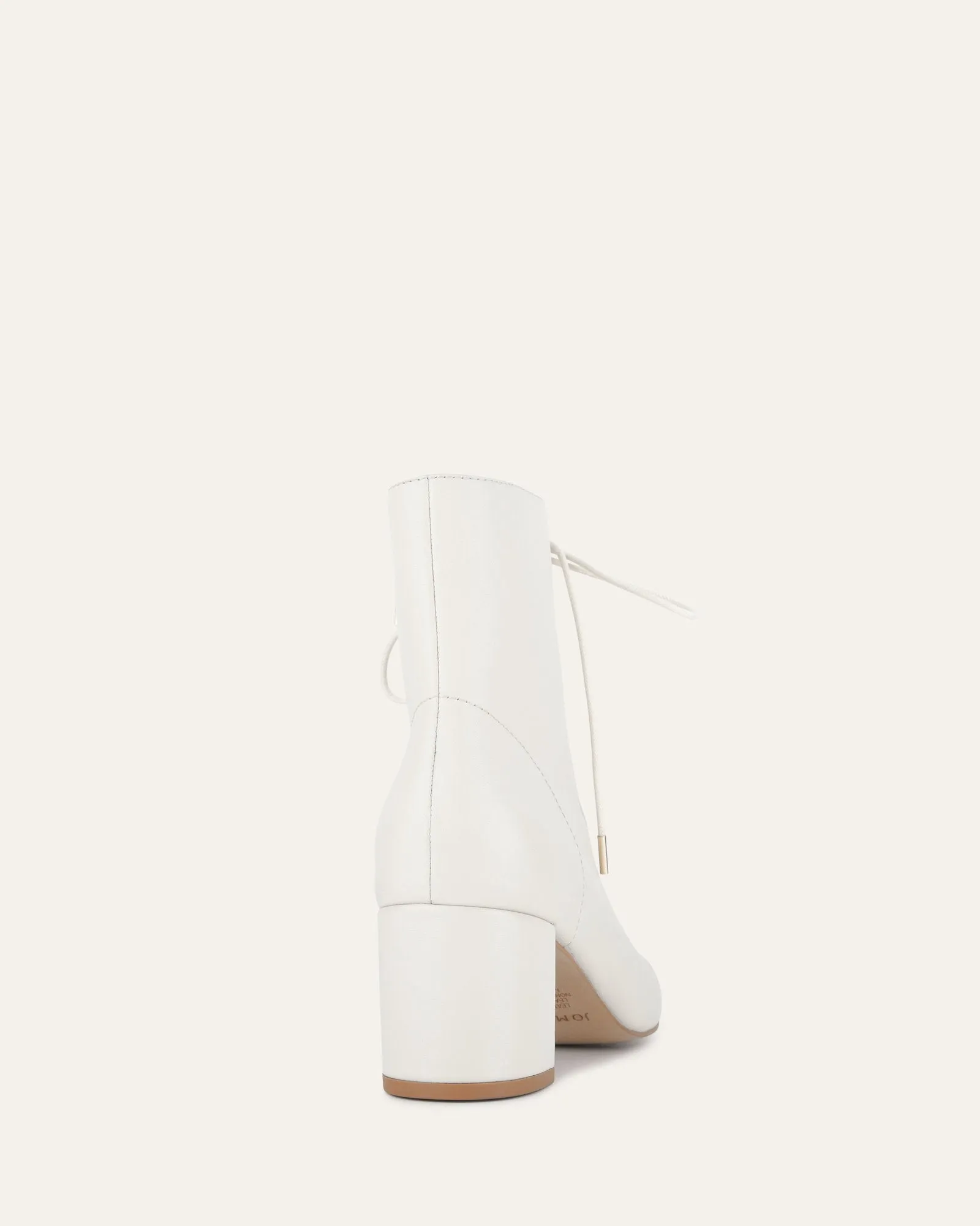 CORA MID ANKLE BOOTS OFF WHITE LEATHER