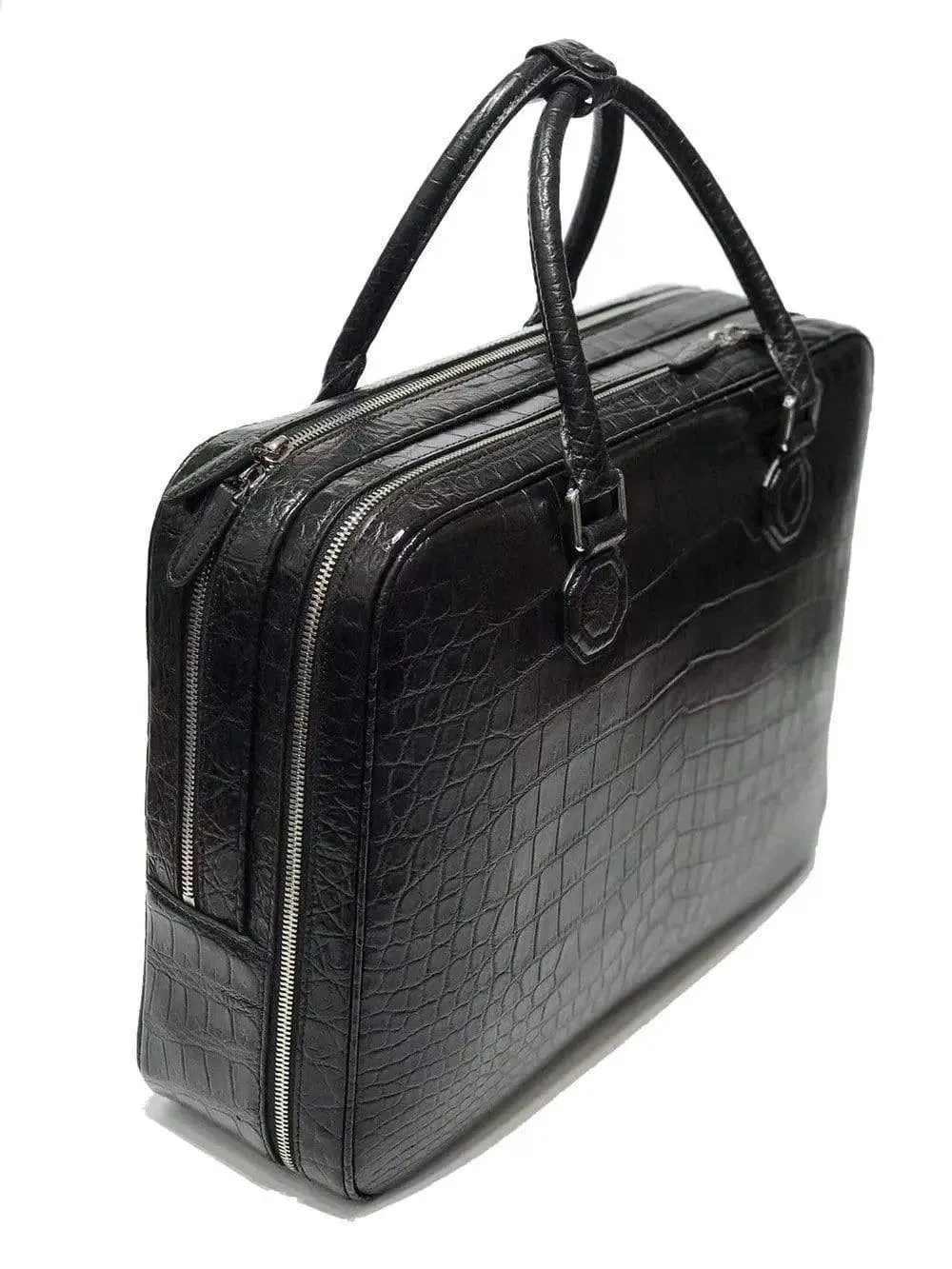 Crocodile Leather Briefcase,Large Crocodile Leather Business Bag