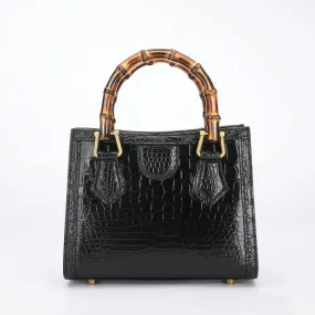 Crocodile Leather Nano Top Handle Cross Body Bag