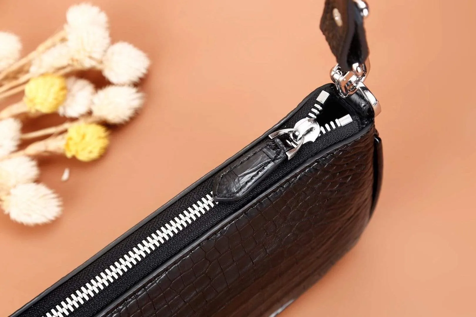 Crocodile Leather Underarm Shoulder bag