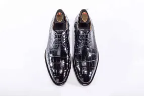 Crocodile Shoes Goodyear Welted Handmade Men Crocodile Leather Lace-Up Shoes,Mens Crocodile Leather Dress Shoes