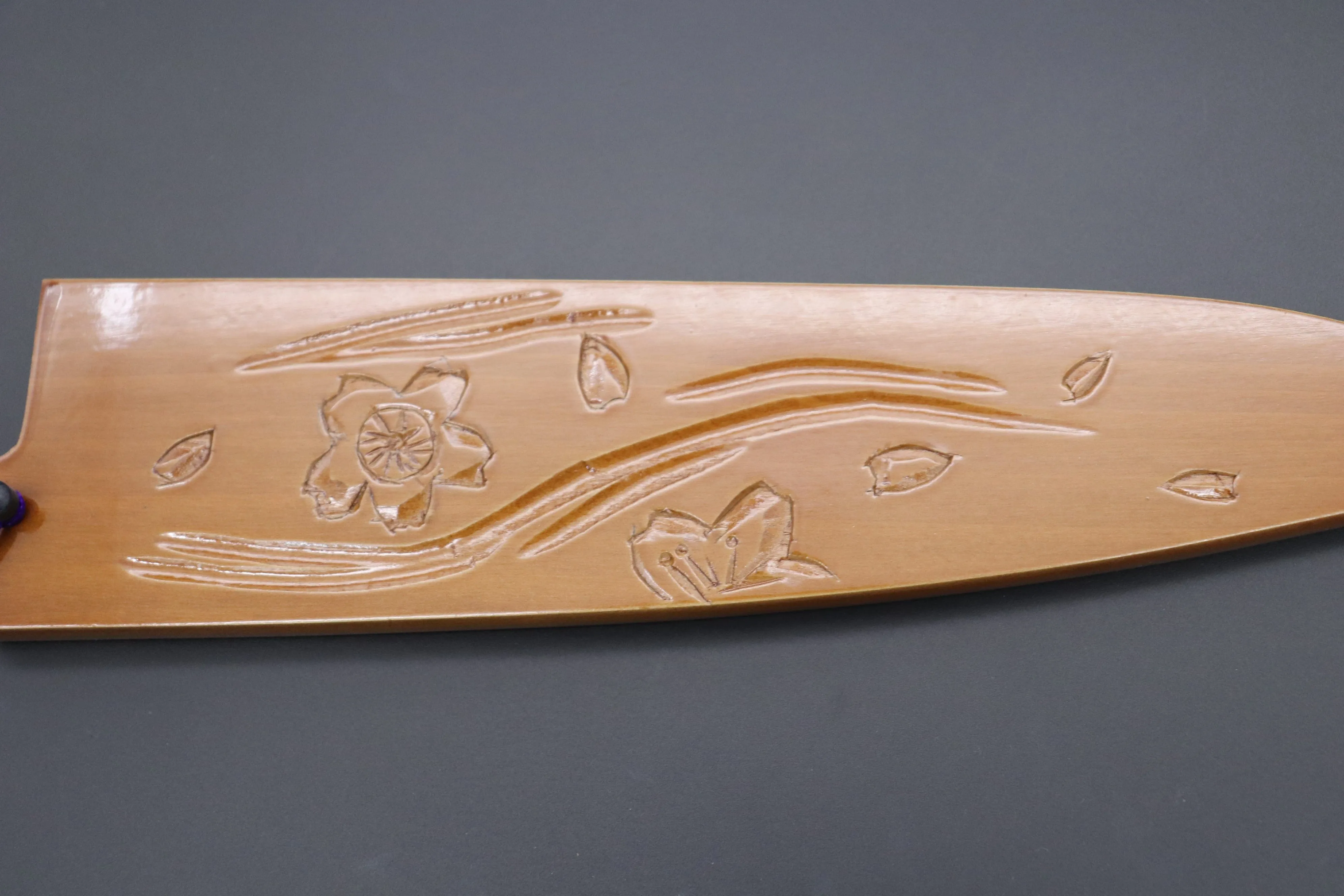 Custom Handmade Carved Wooden Saya for Gyuto 210mm (SAKURA, WS-210-12)