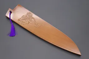 Custom Handmade Carved Wooden Saya for Gyuto 240mm (Sakura, WS-240-11)