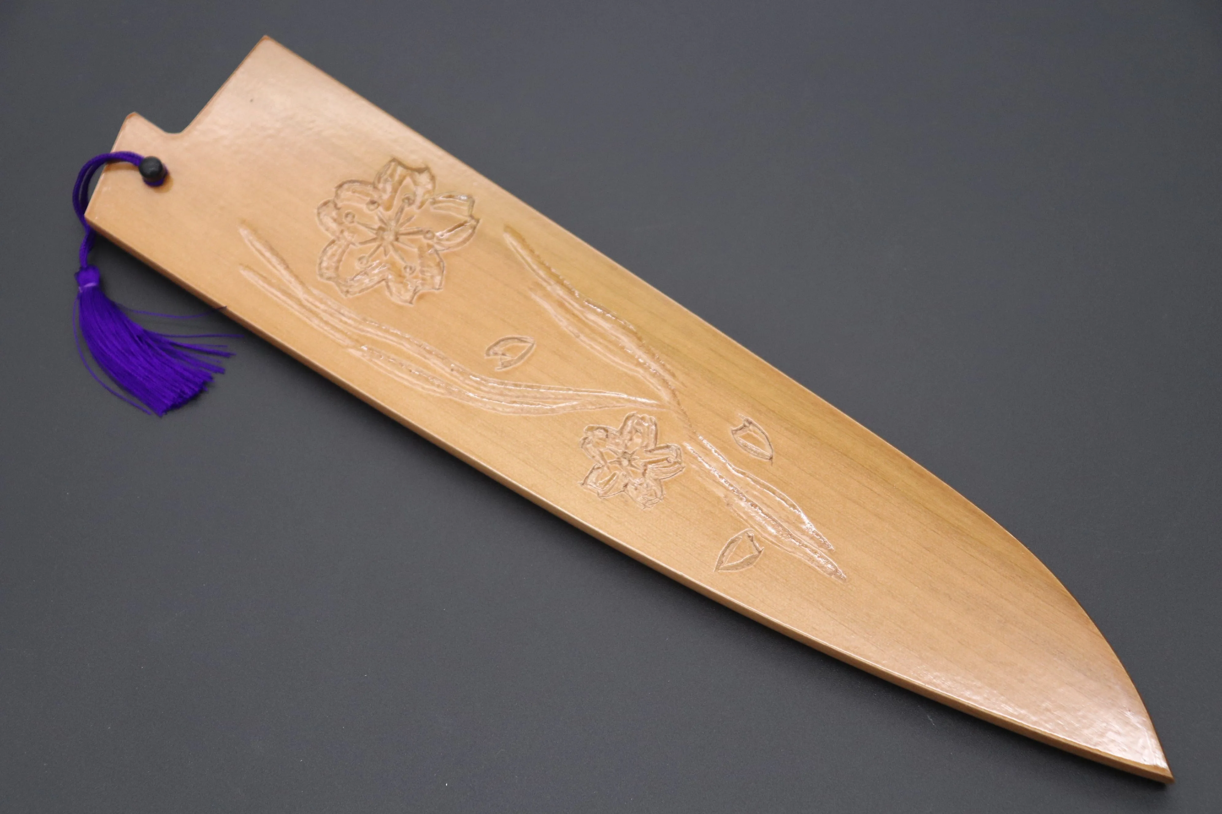 Custom Handmade Carved Wooden Saya for Gyuto 240mm (Sakura, WS-240-9)