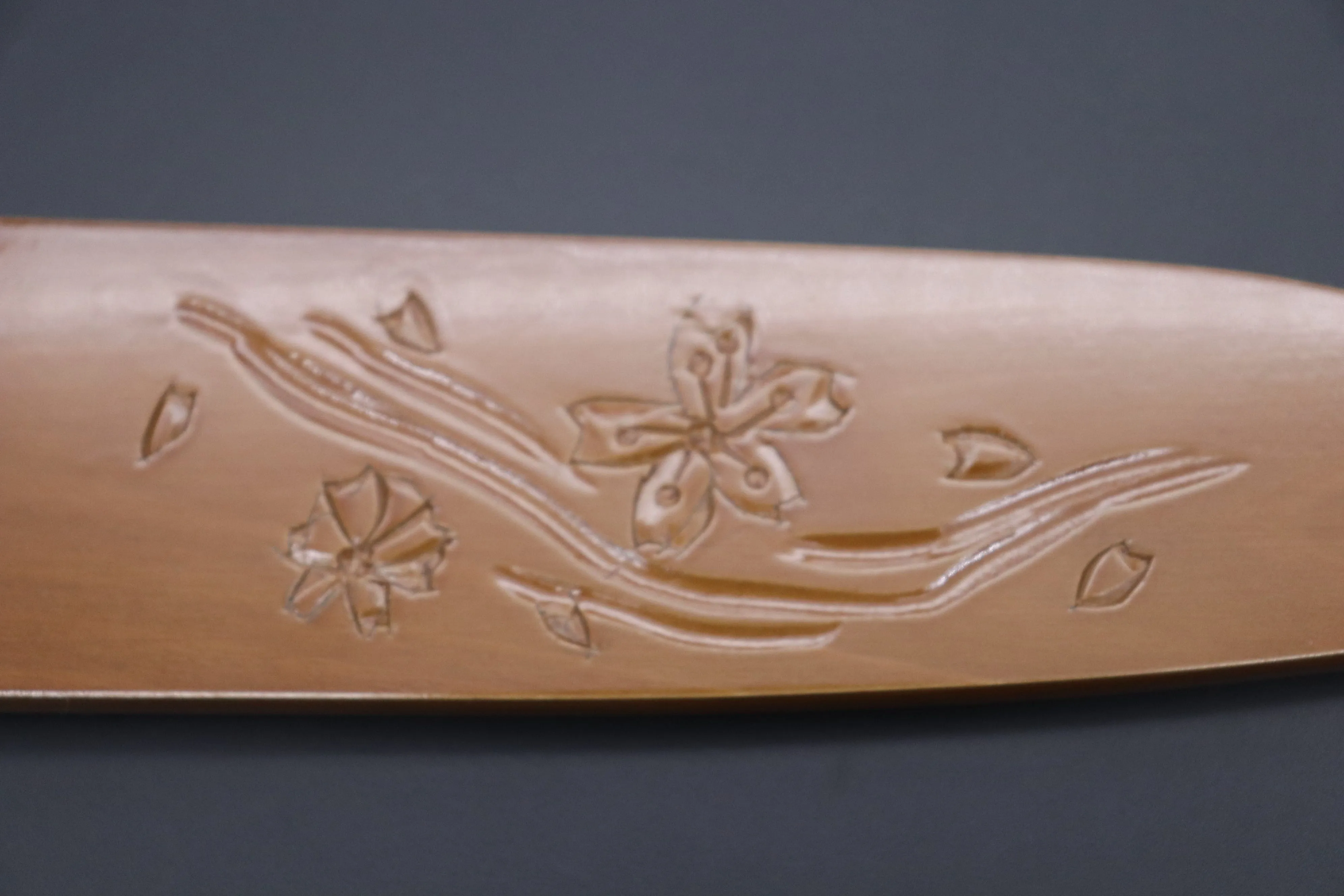 Custom Handmade Carved Wooden Saya for Santoku (SAKURA, WS-三徳-7)