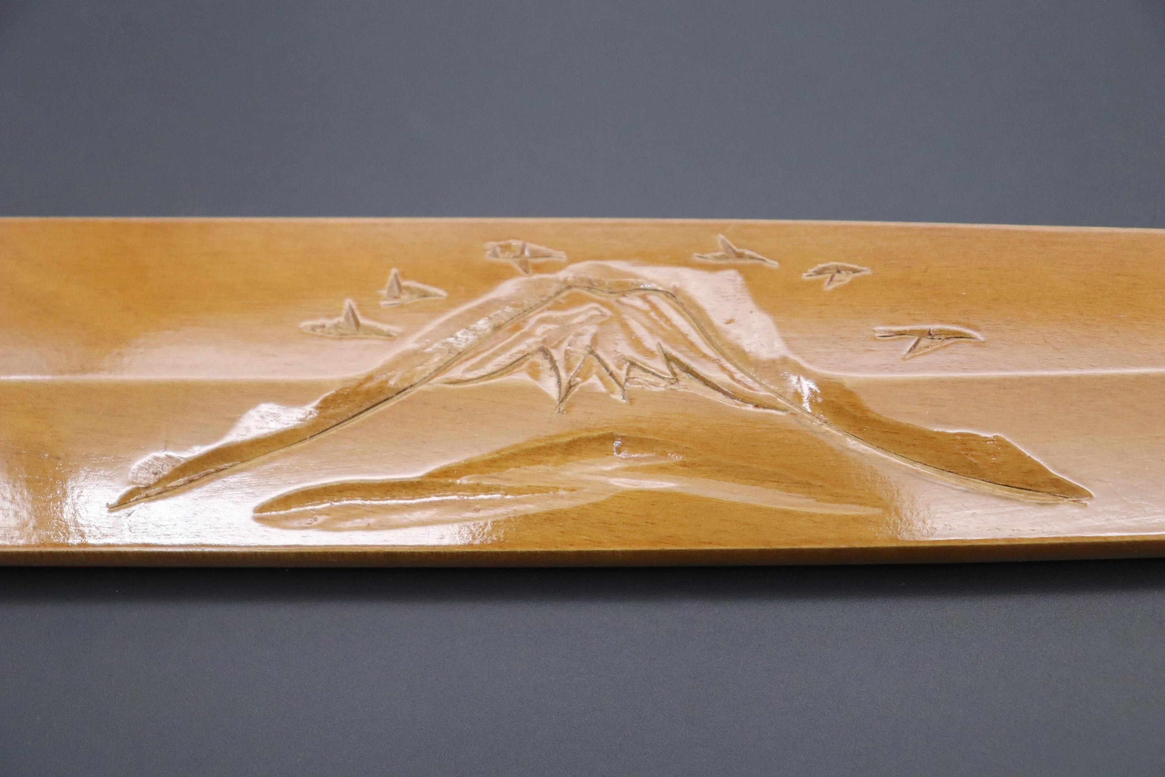 Custom Handmade Carved Wooden Saya for Yanagiba 270mm (Mt.Fuji, WS-Y270-7)