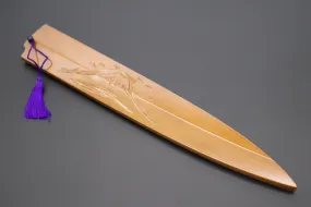 Custom Handmade Carved Wooden Saya for Yanagiba 270mm (Mt.Fuji, WS-Y270-7)