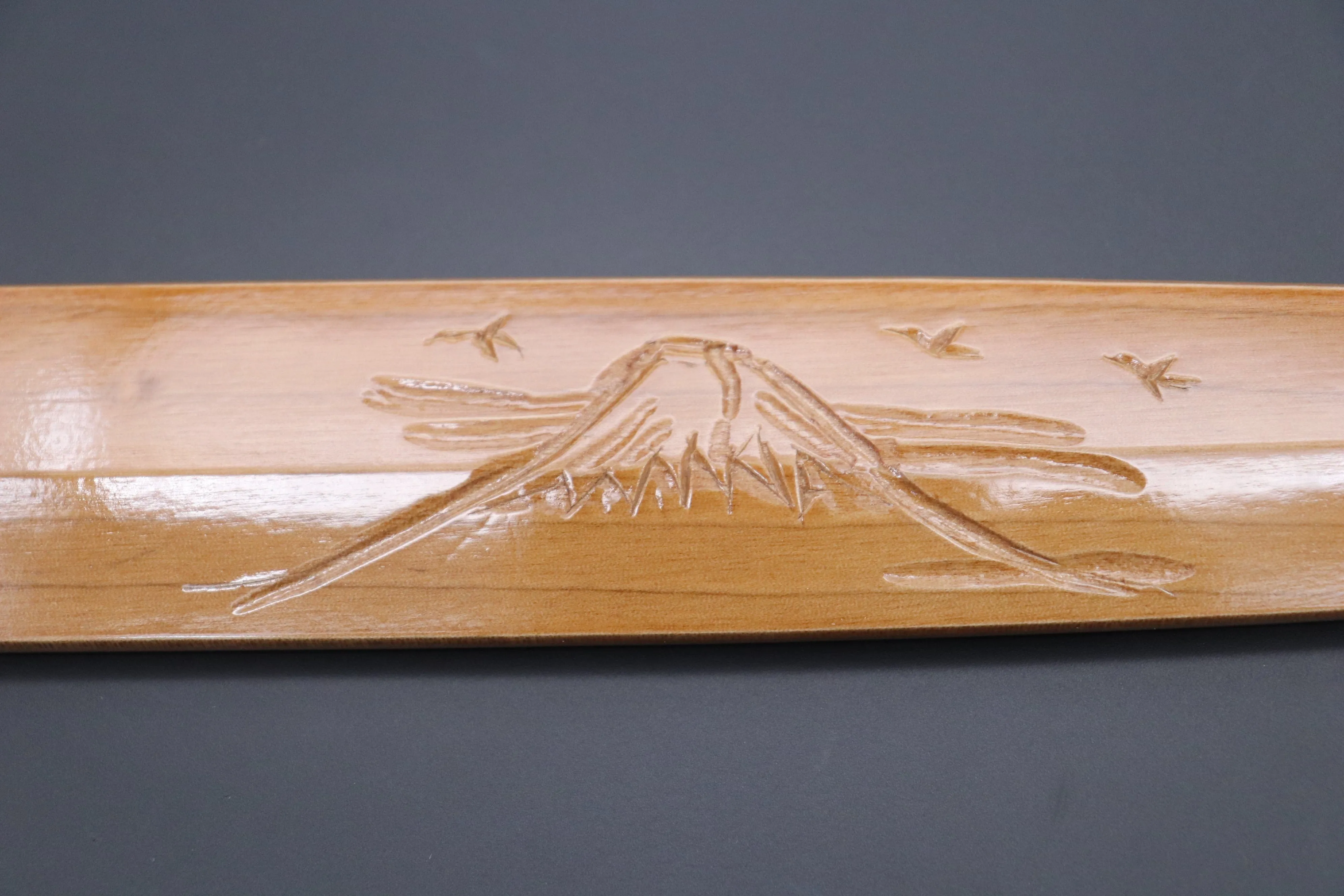 Custom Handmade Carved Wooden Saya for Yanagiba 270mm (Mt.Fuji, WS-Y270-8)