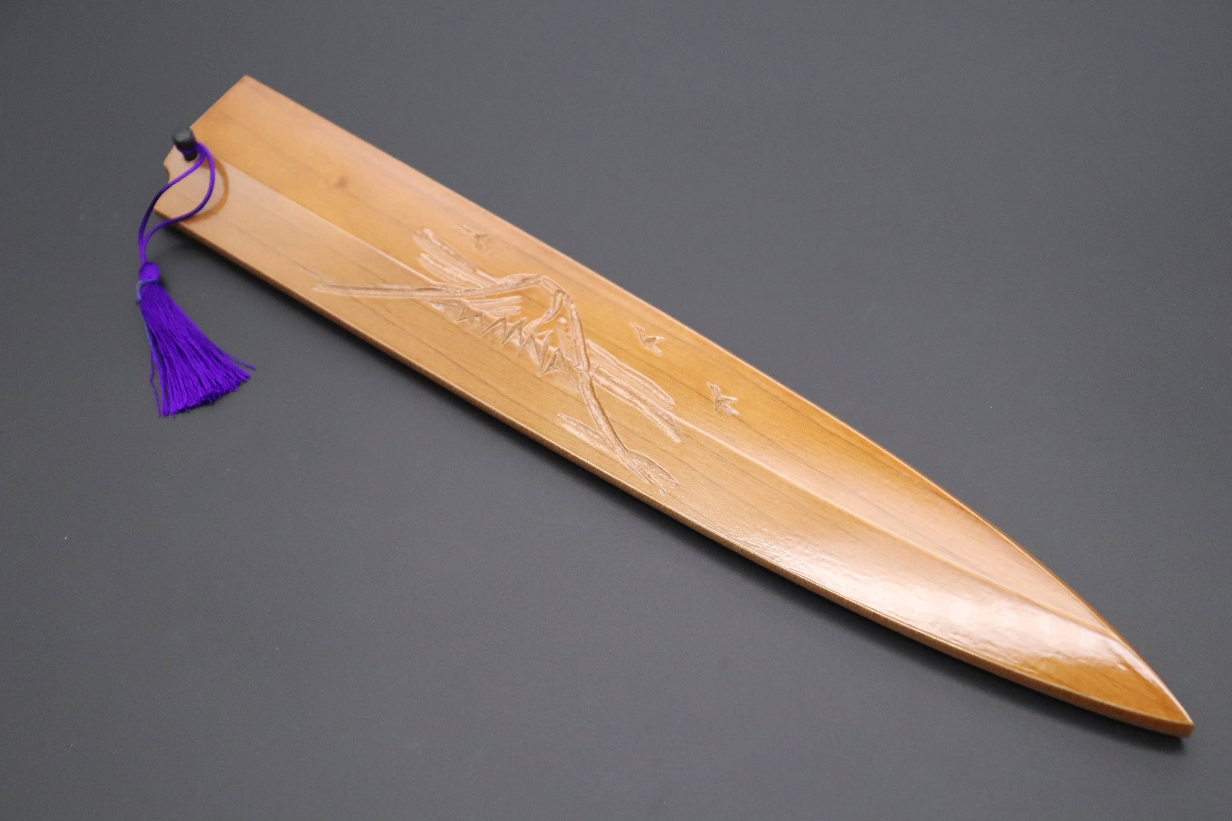 Custom Handmade Carved Wooden Saya for Yanagiba 270mm (Mt.Fuji, WS-Y270-8)