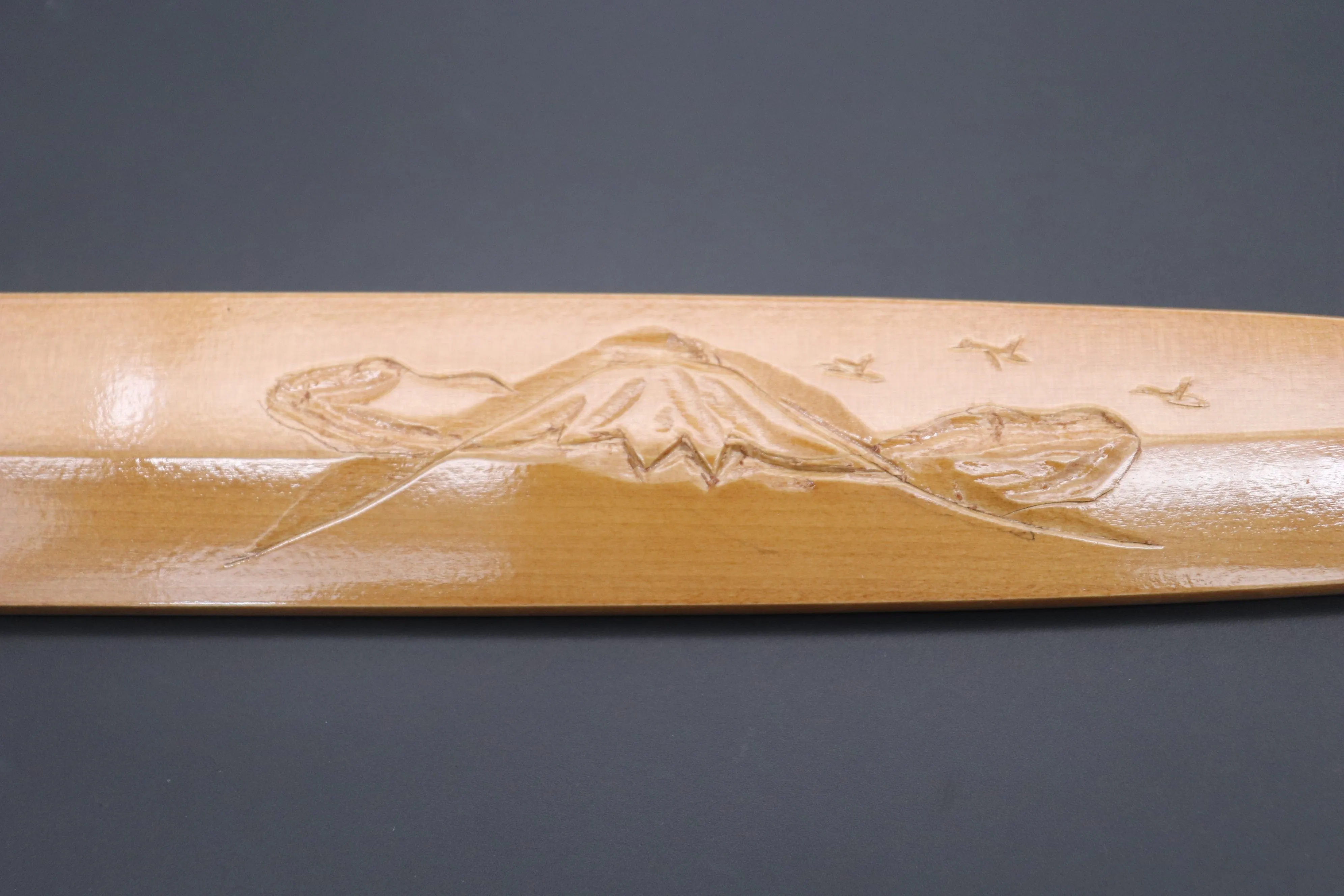 Custom Handmade Carved Wooden Saya for Yanagiba 270mm (Mt.Fuji, WS-Y270-9)