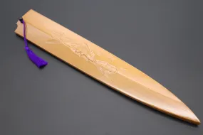 Custom Handmade Carved Wooden Saya for Yanagiba 270mm (Mt.Fuji, WS-Y270-9)