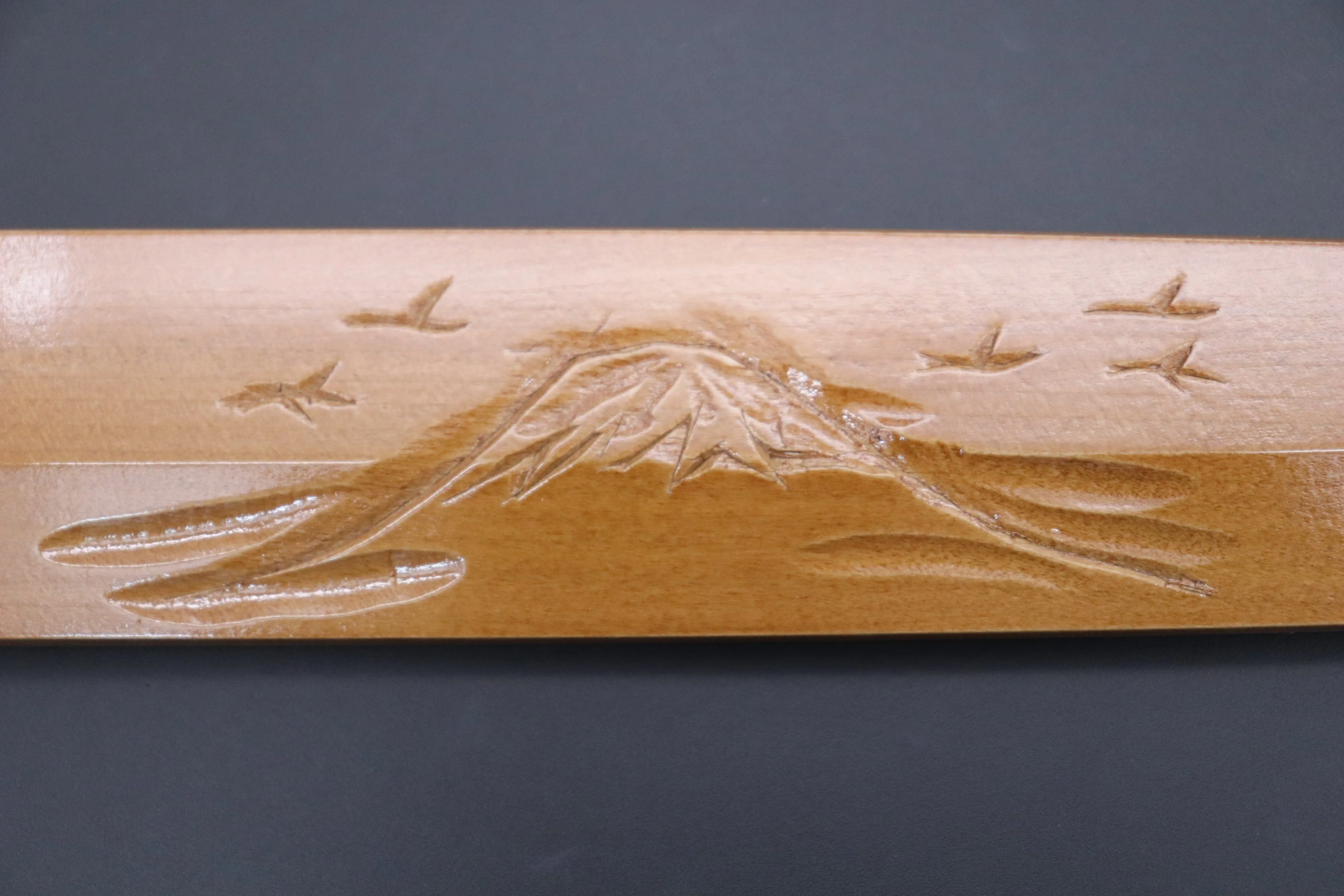 Custom Handmade Carved Wooden Saya for Yanagiba 300mm (Mt.Fuji, WS-Y300-12)