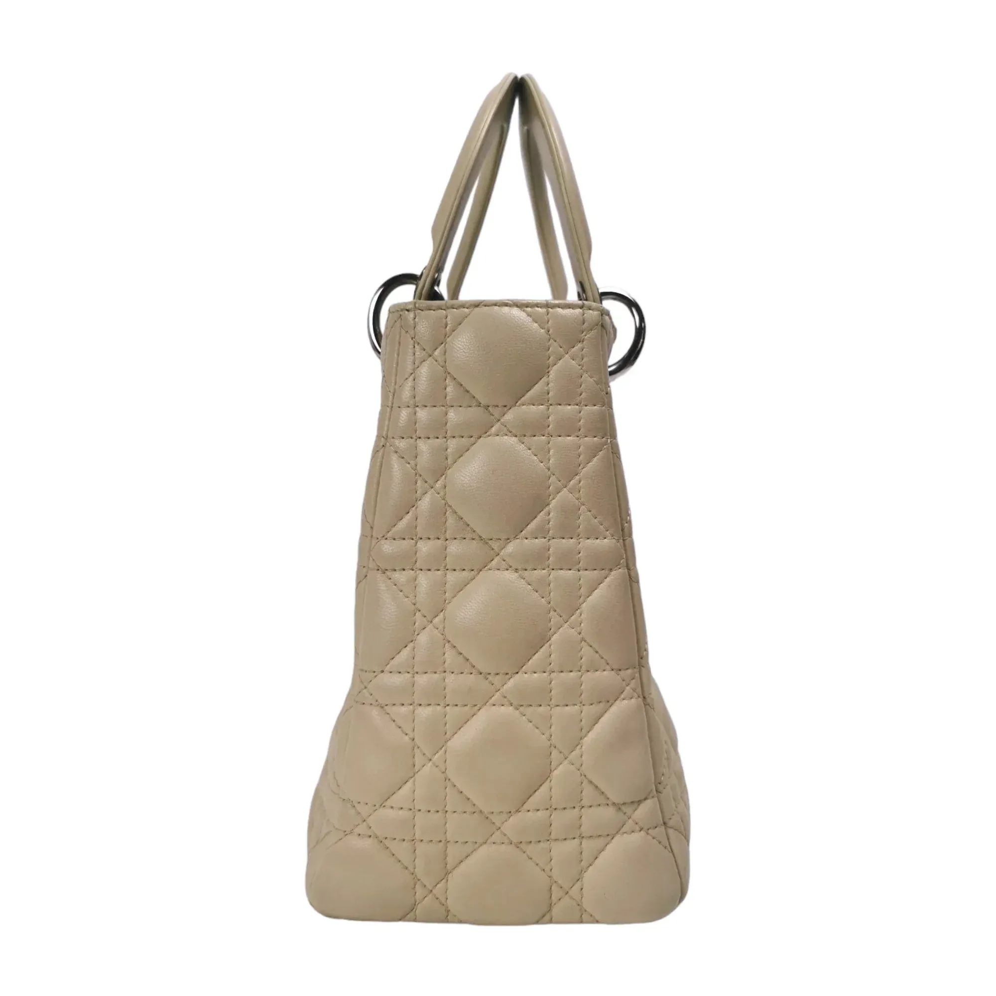 Dior Lady Dior Medium Beige Cannage Lambskin Gold