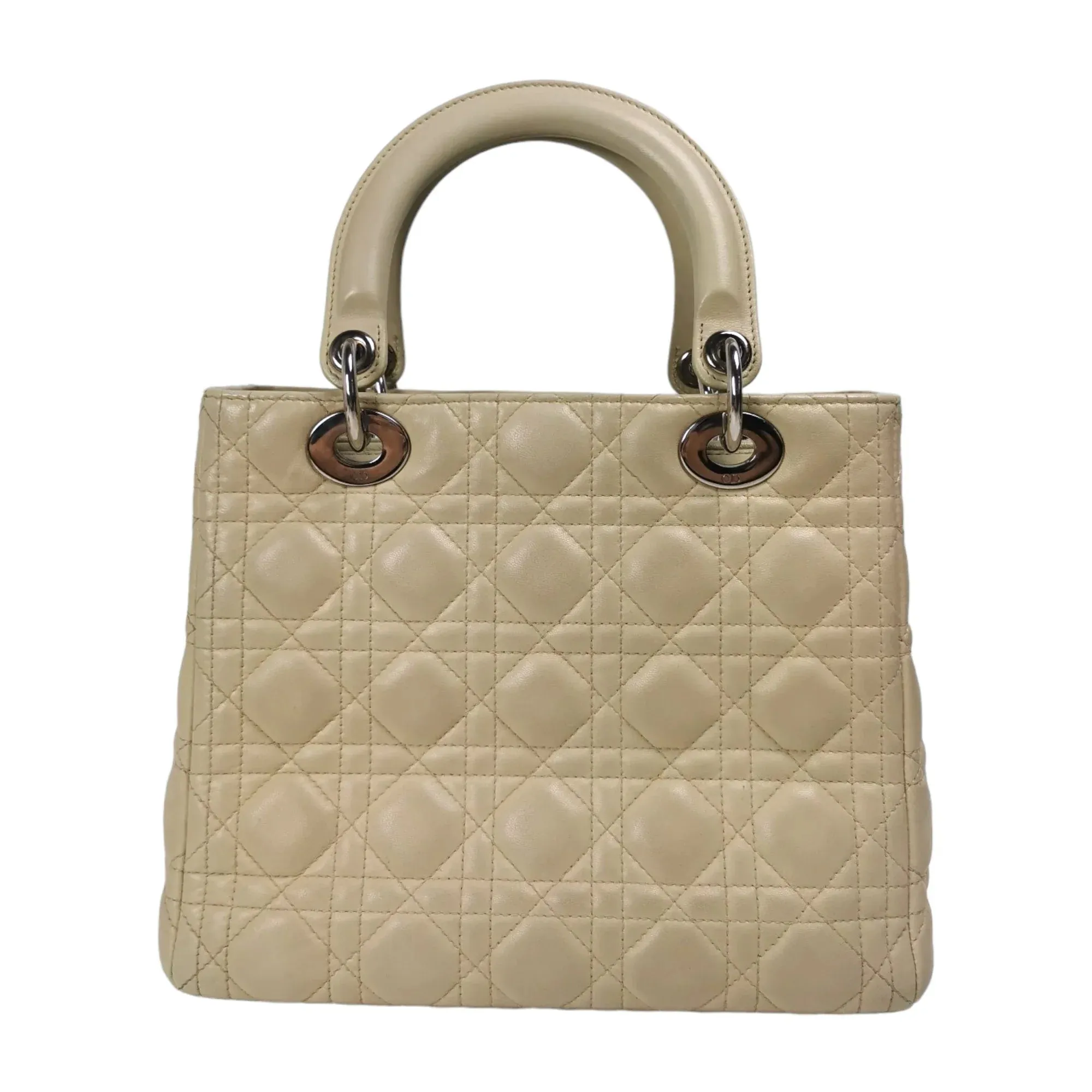 Dior Lady Dior Medium Beige Cannage Lambskin Gold