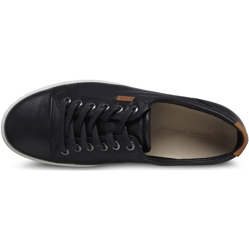 Ecco Soft 7 Black Leather Sneaker (Women's)