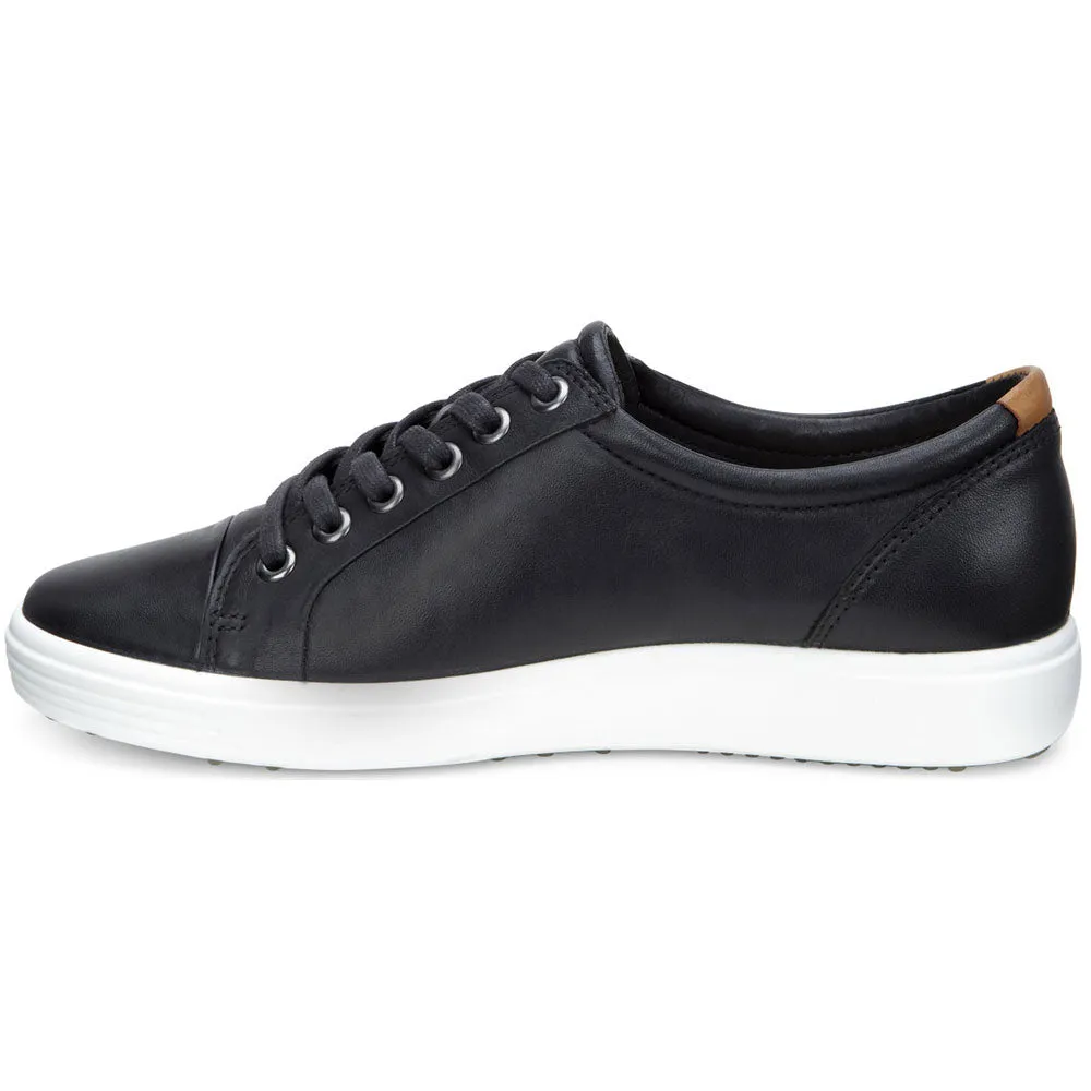 Ecco Soft 7 Black Leather Sneaker (Women's)