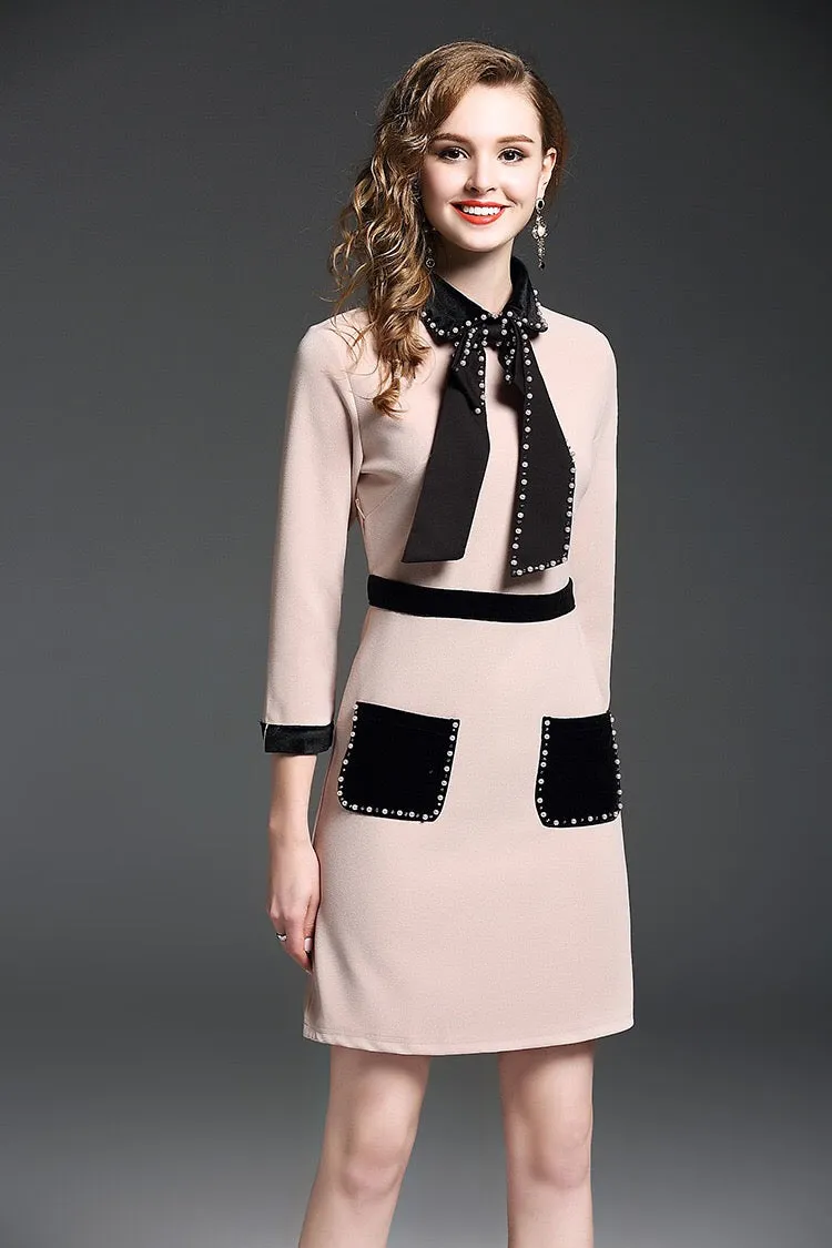 Elegant Dress W/ Contrast Detail