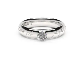 Elegant Elvish Engagement Ring, White Gold & Platinum