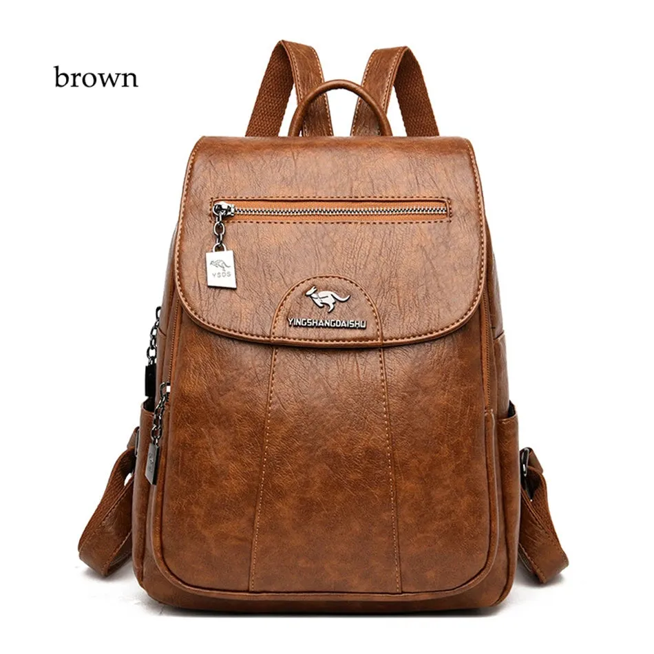 Elegant Genuine Leather Backpack – Sheepskin Softback for Women