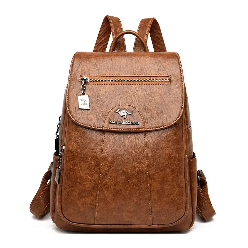 Elegant Genuine Leather Backpack – Sheepskin Softback for Women