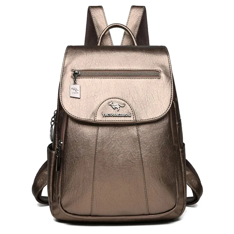 Elegant Genuine Leather Backpack – Sheepskin Softback for Women