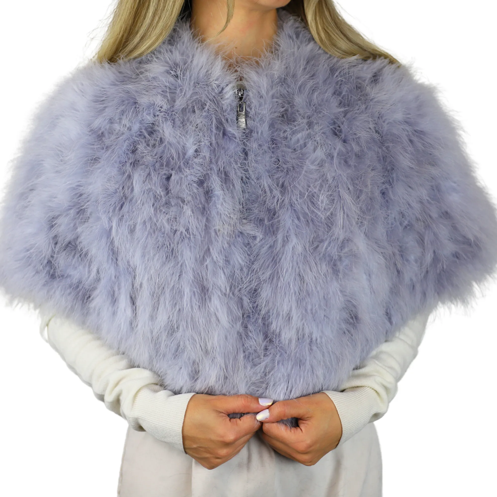 Elegant Shoulder Feathery Cape