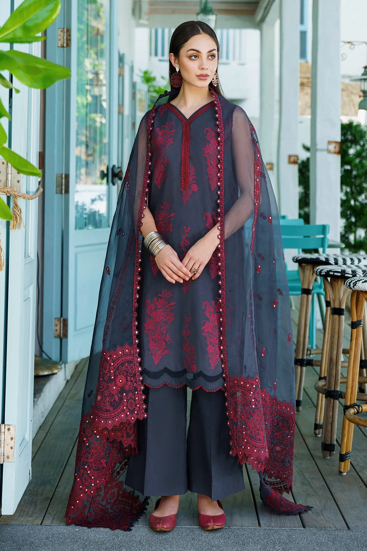 EMBROIDERED JACQUARD LAWN UF-567